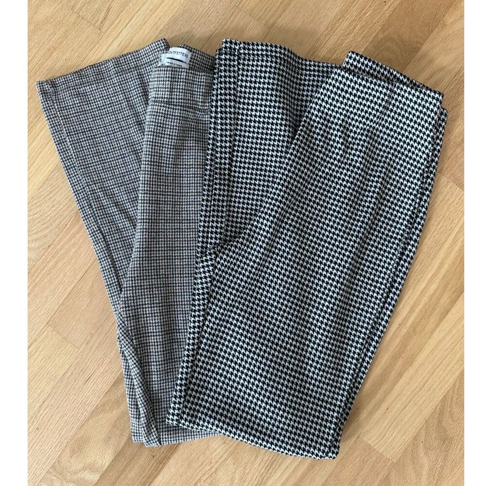 UO Urban Outfitters Lot of 2 Plaid Flare Pants S Houndstooth Stretch Leggings
